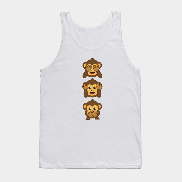 Three Wise Monkeys Shirt | Hear no evil, See no evil, Speak no evil Tank Top by teemaniac